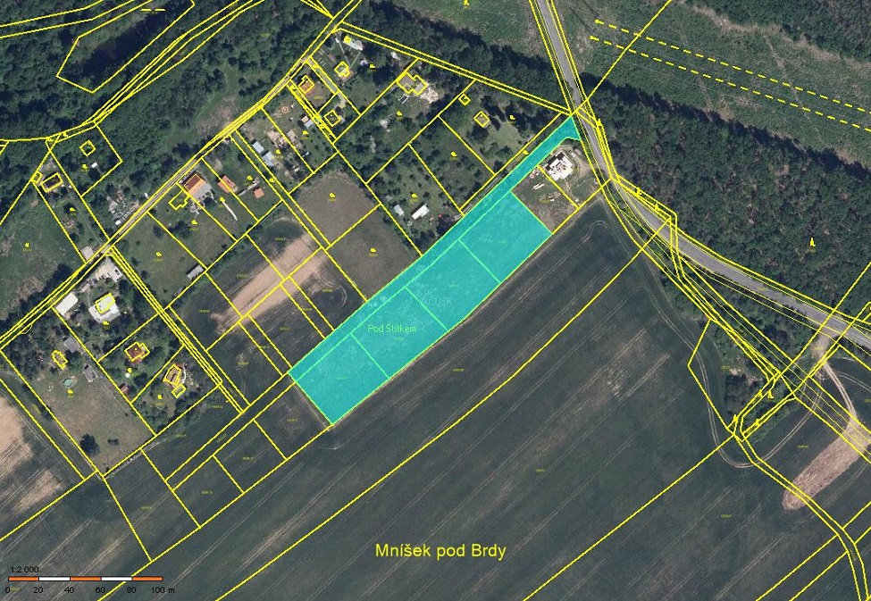 Katastrální mapa pozemků v Mníšku pod Brdy (2)